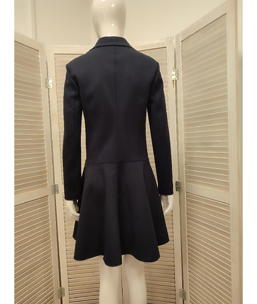 EMPORIO ARMANI Темно-синее вискозное пальто, фото 2