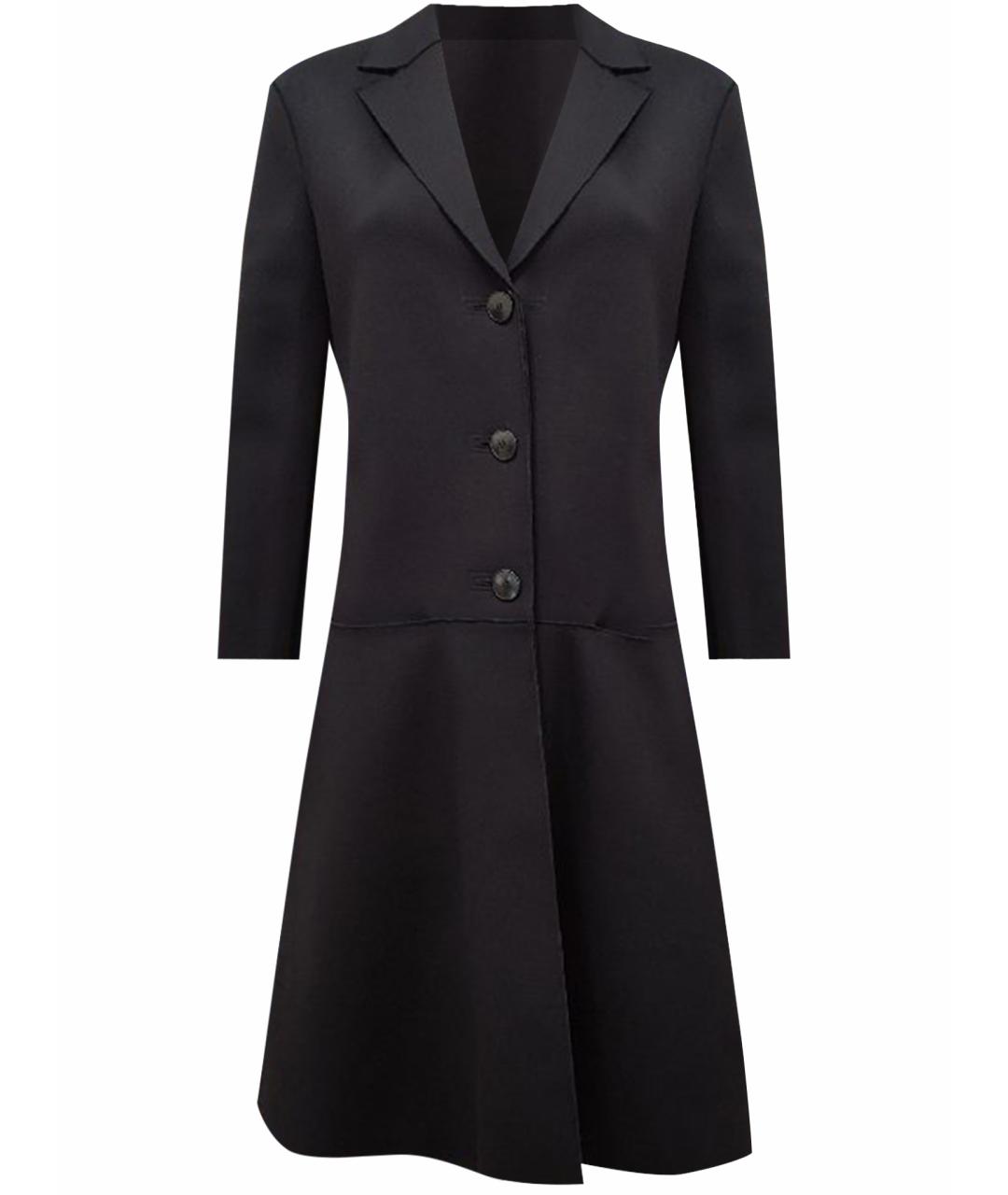 EMPORIO ARMANI Темно-синее вискозное пальто, фото 1