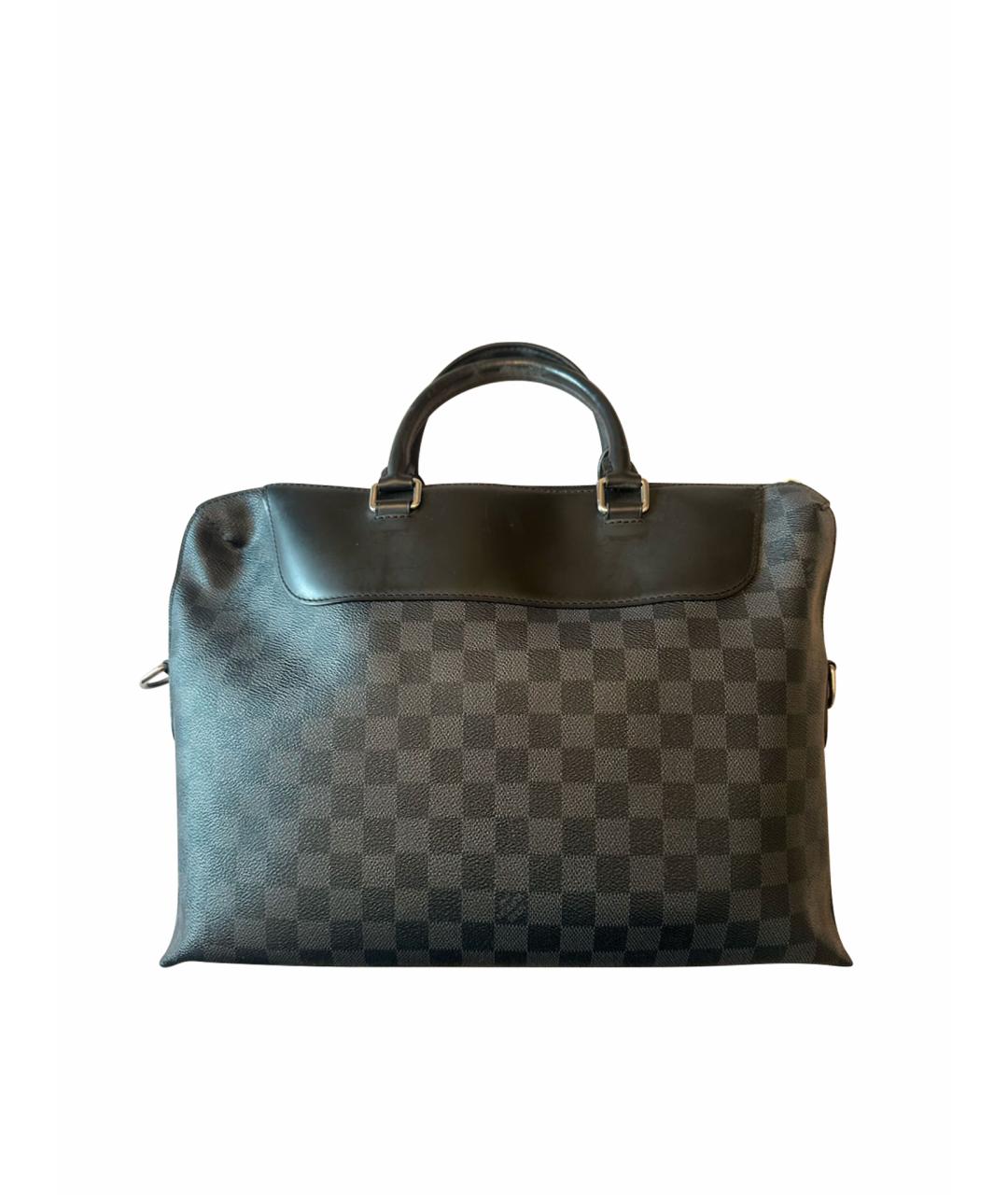 LOUIS VUITTON Черный портфель из лакированной кожи, фото 1