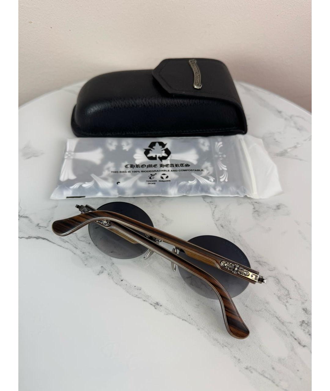 CHROME HEARTS Черные металлические солнцезащитные очки, фото 7