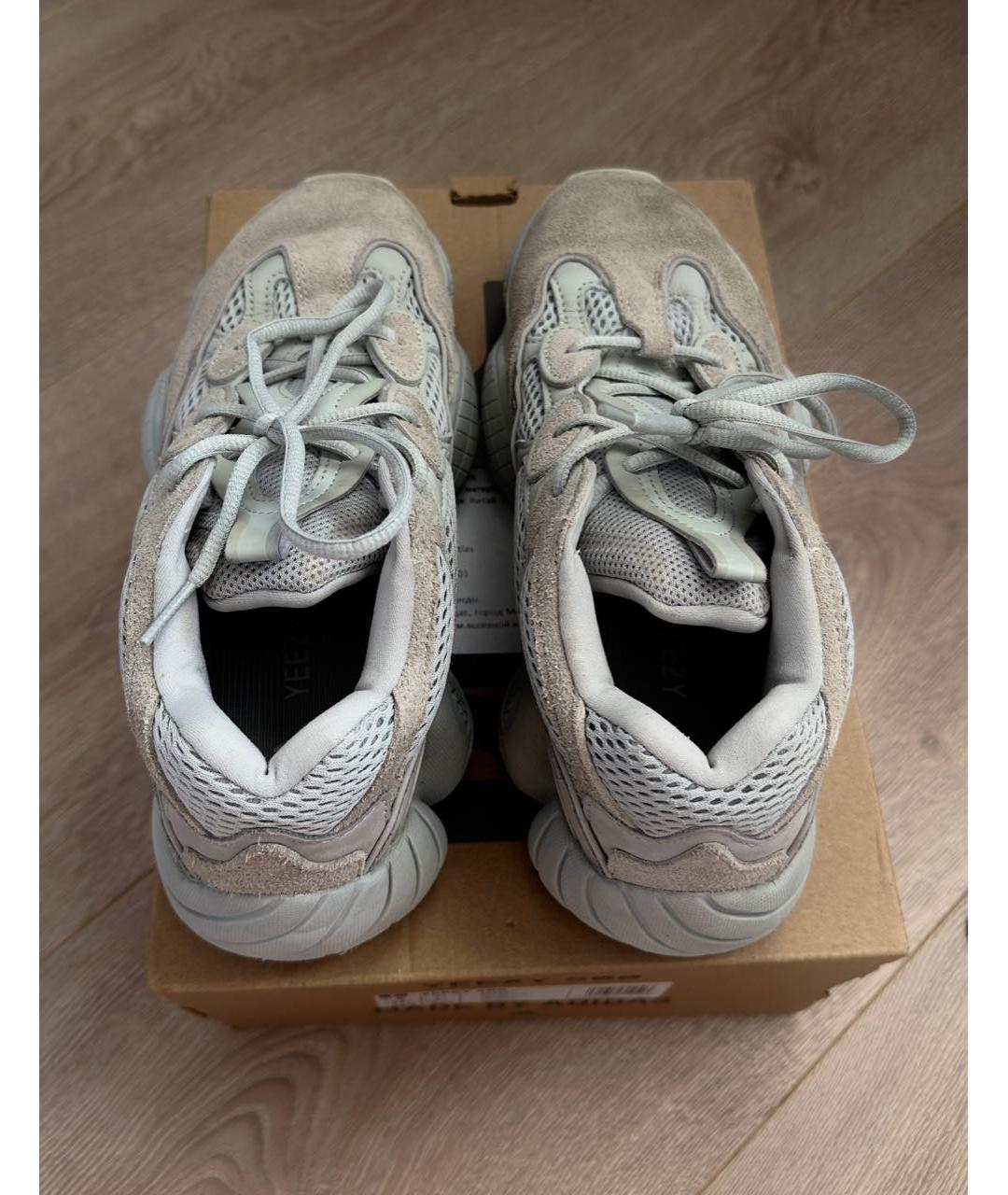 ADIDAS YEEZY Серые замшевые низкие кроссовки / кеды, фото 3