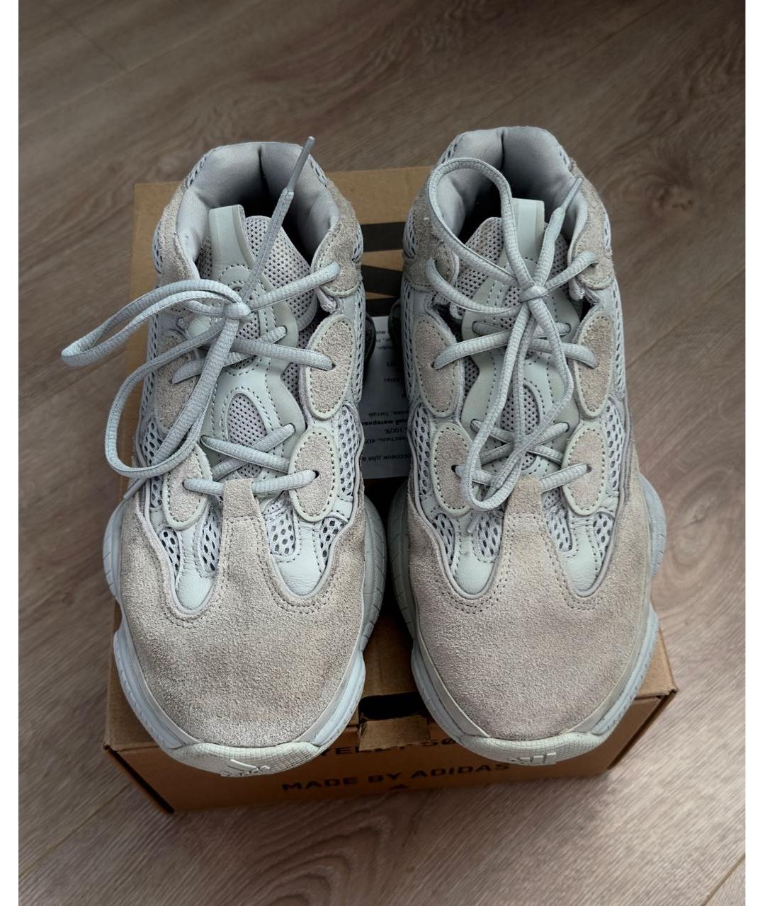 ADIDAS YEEZY Серые замшевые низкие кроссовки / кеды, фото 2