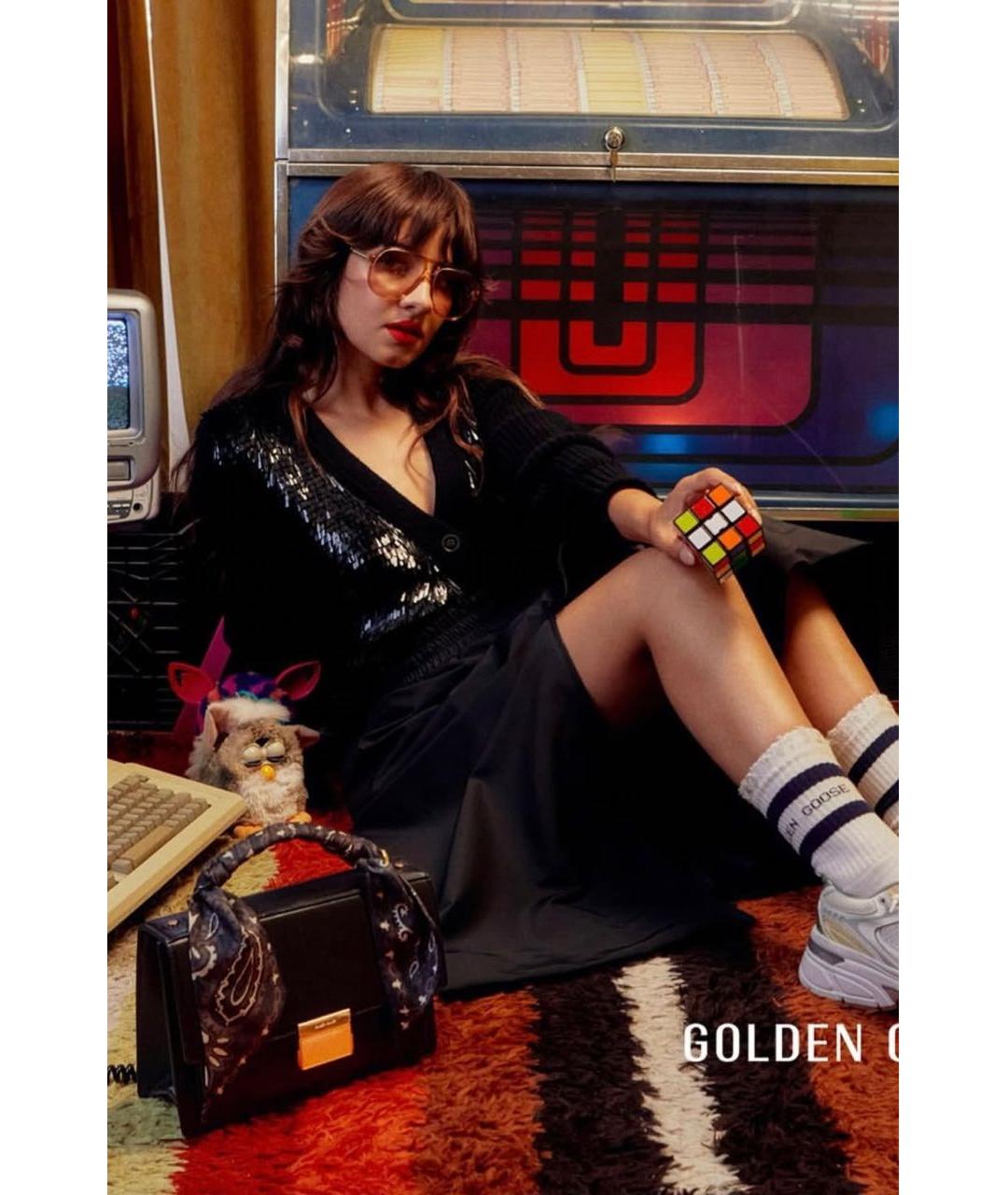 GOLDEN GOOSE DELUXE BRAND Черная кожаная сумка через плечо, фото 6