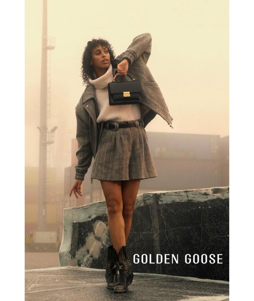 GOLDEN GOOSE DELUXE BRAND Черная кожаная сумка через плечо, фото 7