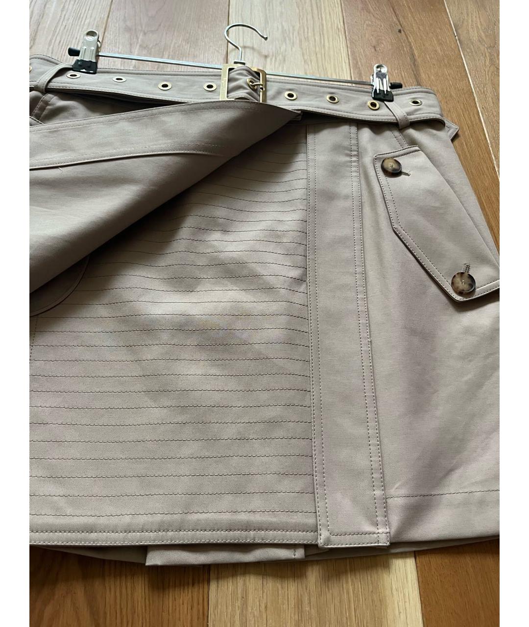 FERRAGAMO Хаки хлопковая юбка мини, фото 2
