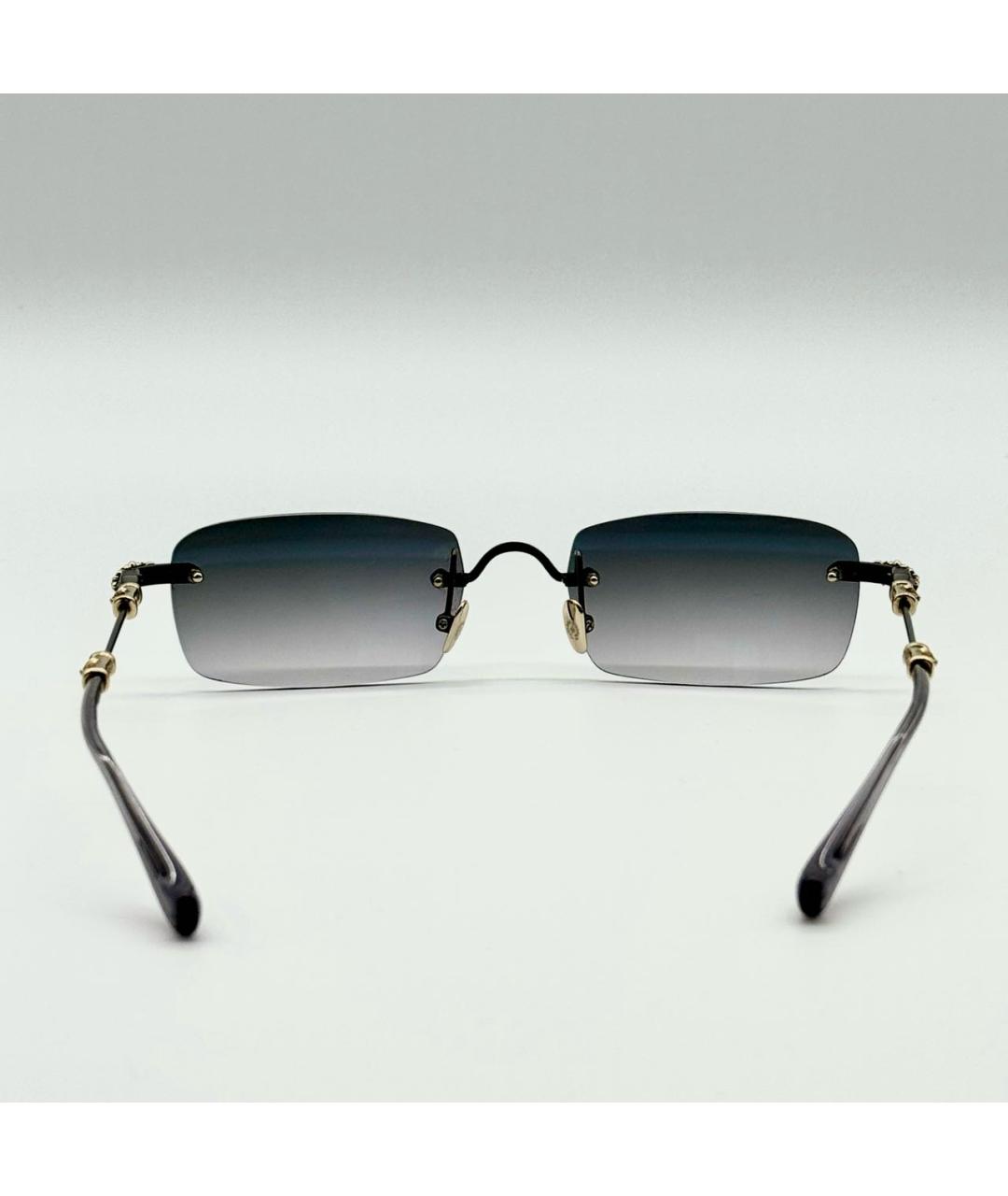 CHROME HEARTS Черные металлические солнцезащитные очки, фото 3