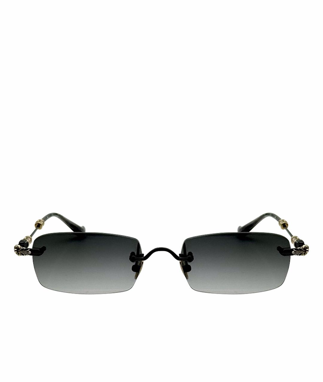 CHROME HEARTS Черные металлические солнцезащитные очки, фото 1