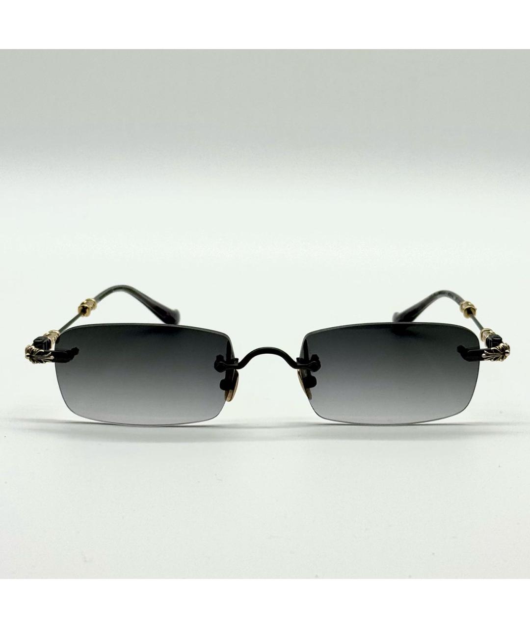 CHROME HEARTS Черные металлические солнцезащитные очки, фото 2