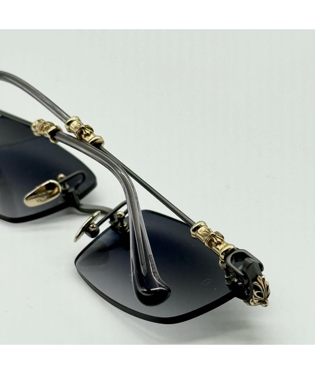 CHROME HEARTS Черные металлические солнцезащитные очки, фото 5