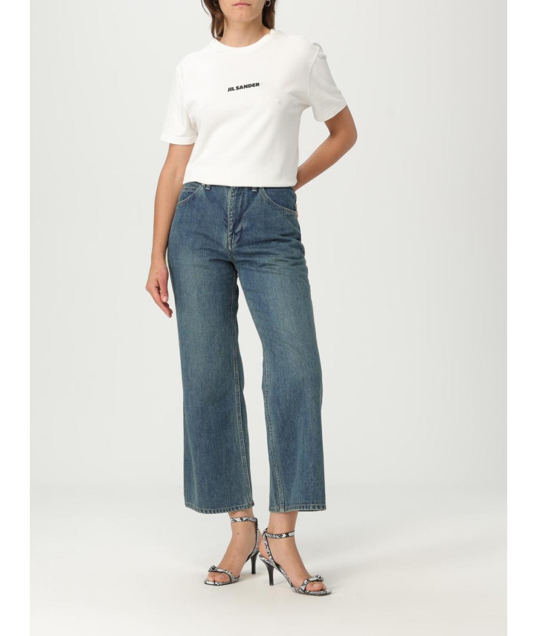 JIL SANDER Синие хлопковые джинсы клеш, фото 3
