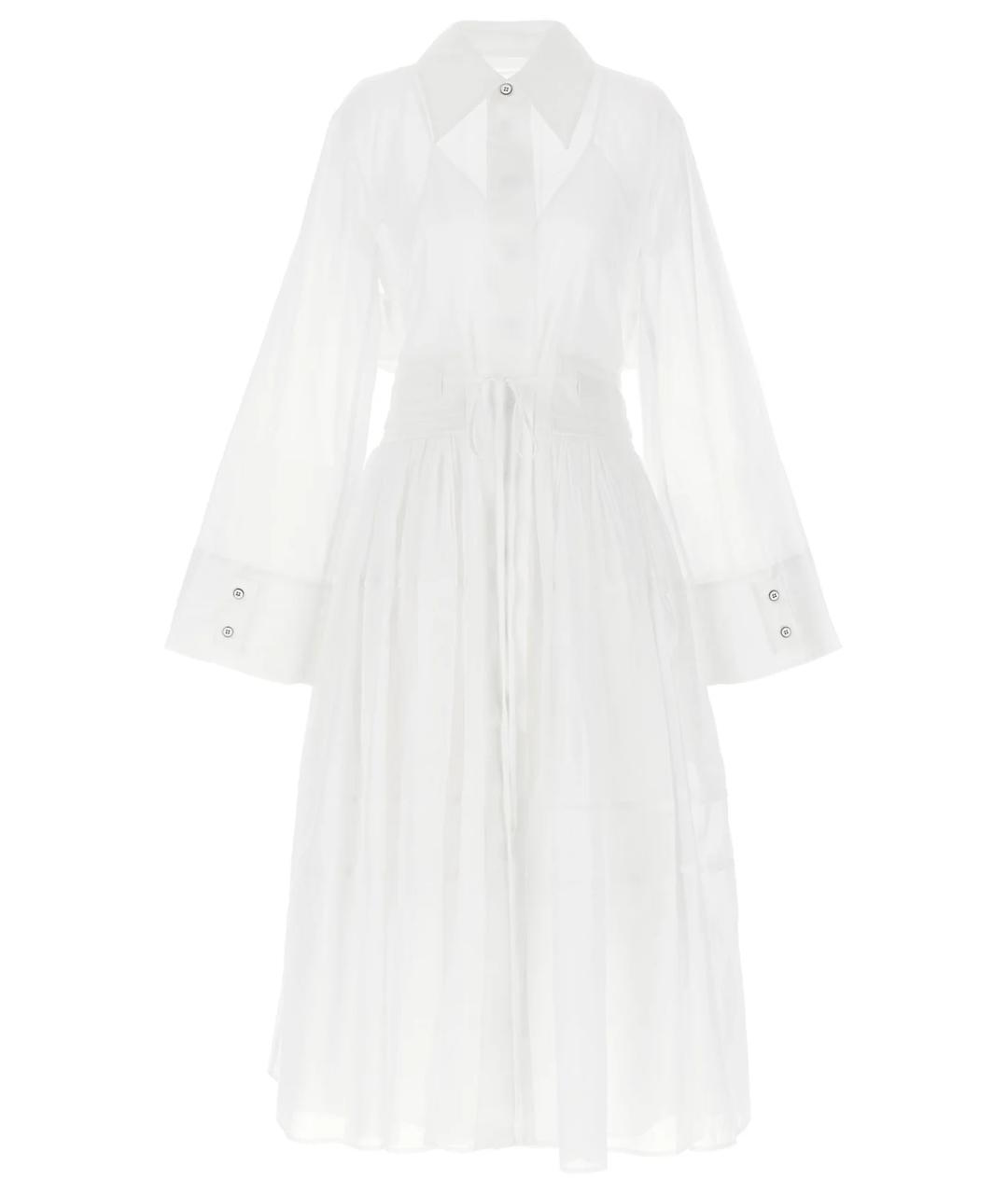 JIL SANDER Белое хлопковое повседневное платье, фото 1