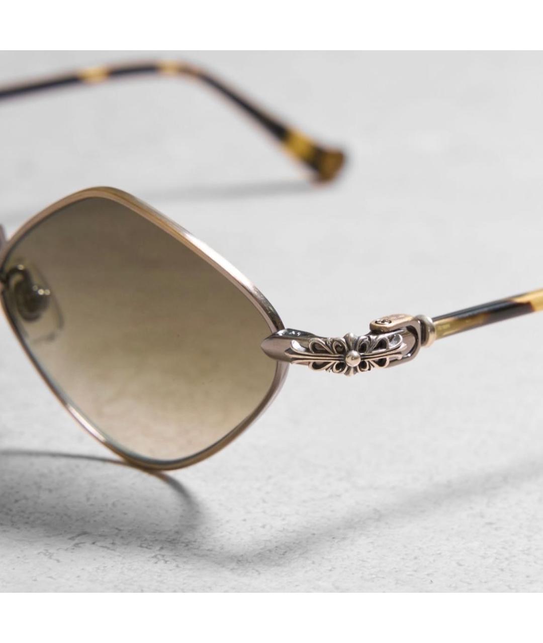 CHROME HEARTS Золотые металлические солнцезащитные очки, фото 2
