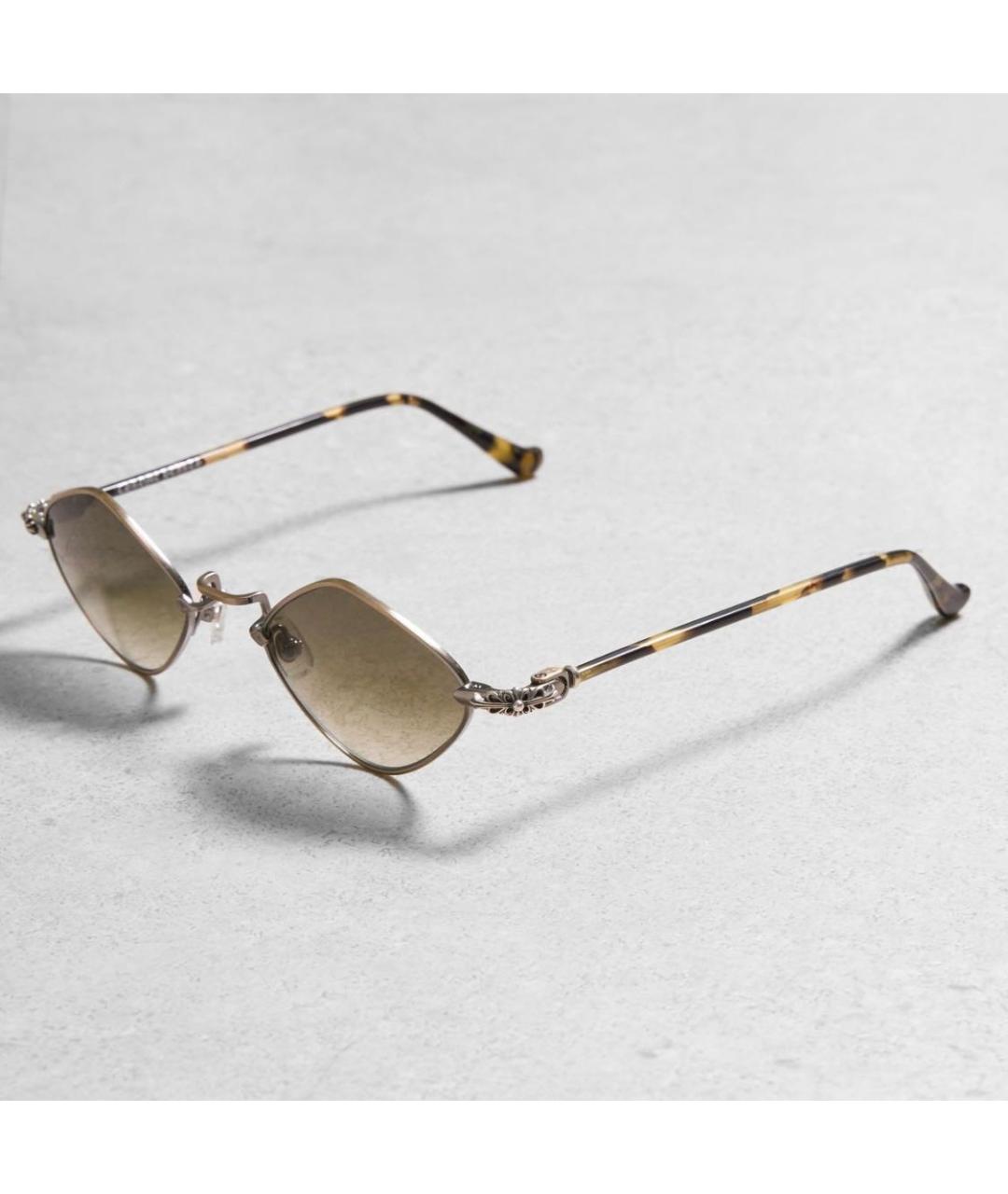 CHROME HEARTS Золотые металлические солнцезащитные очки, фото 6