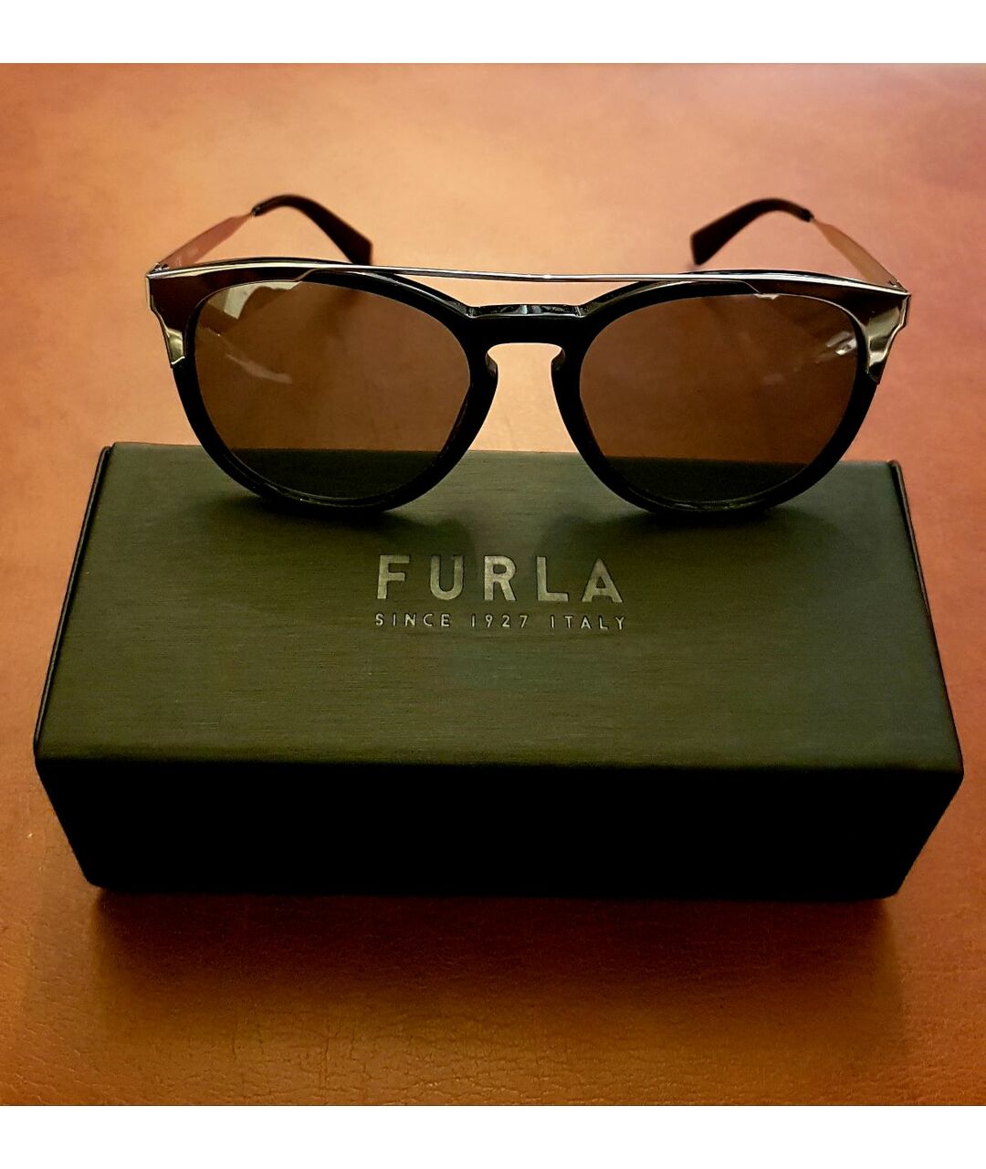 FURLA Черные металлические солнцезащитные очки, фото 7