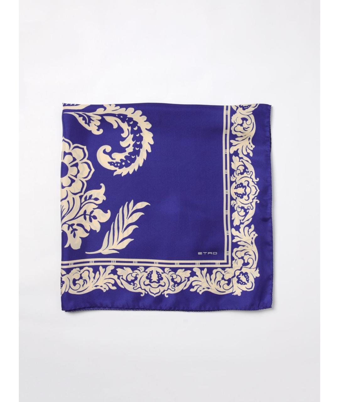 ETRO Фиолетовый шелковый платок, фото 5