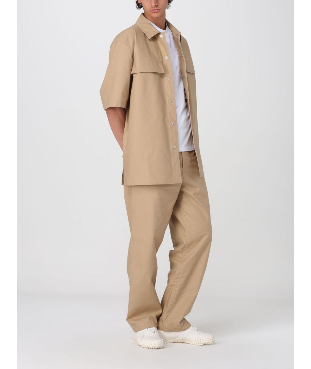 JIL SANDER Бежевая хлопковая кэжуал рубашка, фото 3