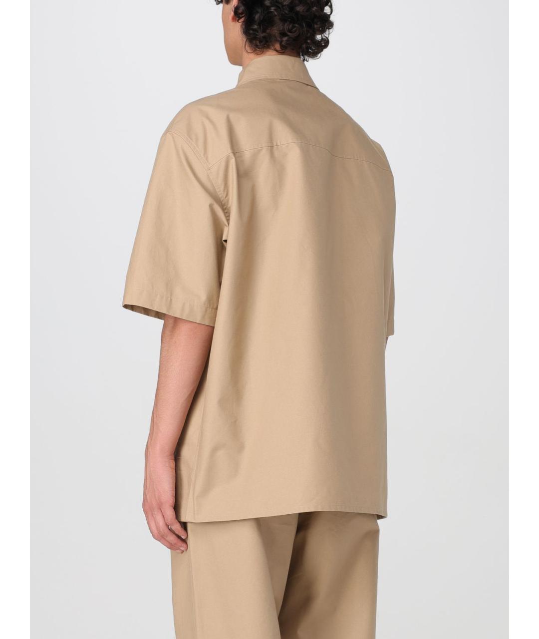 JIL SANDER Бежевая хлопковая кэжуал рубашка, фото 4