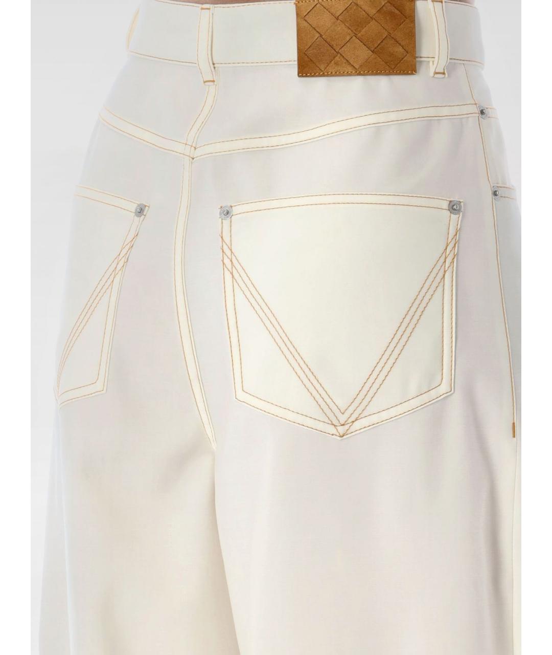 BOTTEGA VENETA Белые прямые брюки, фото 4