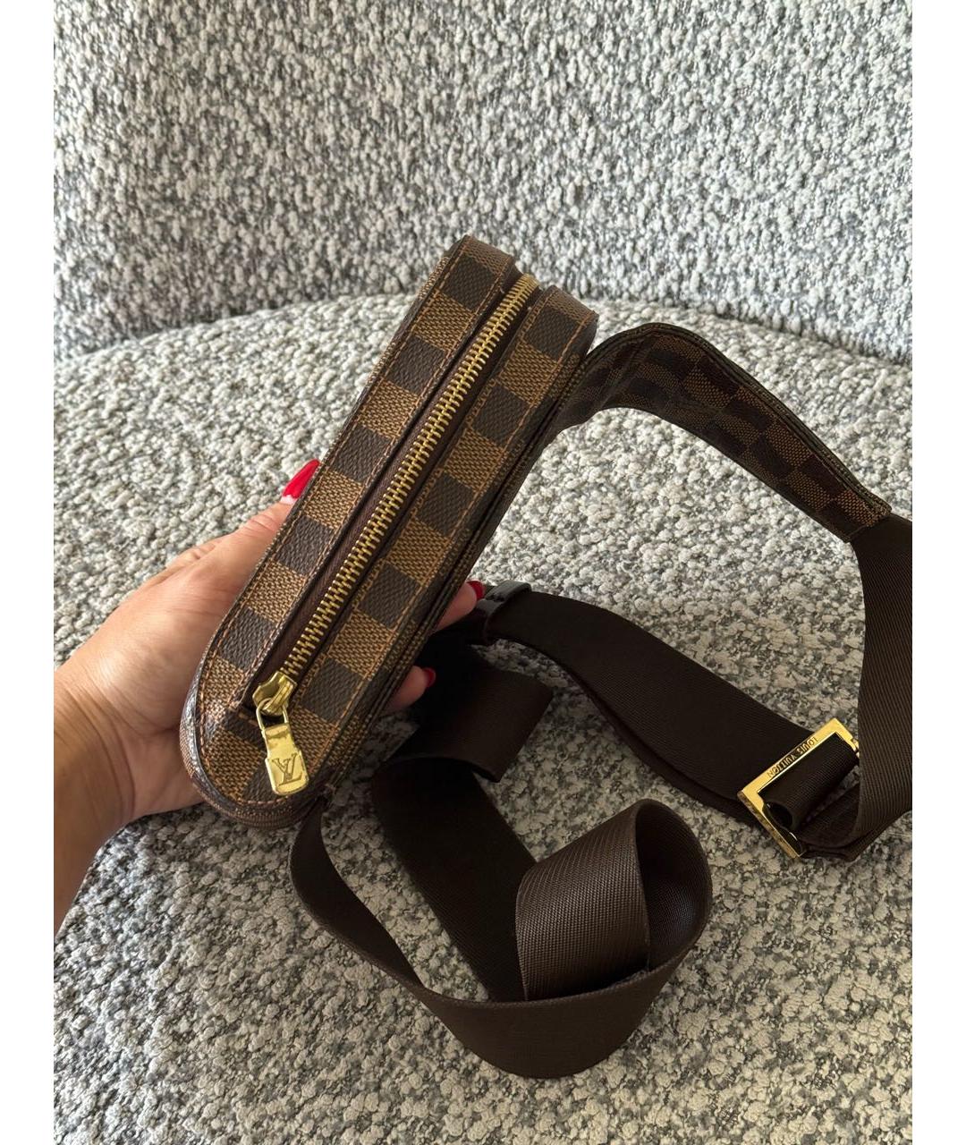 LOUIS VUITTON Коричневая кожаная сумка на плечо, фото 3