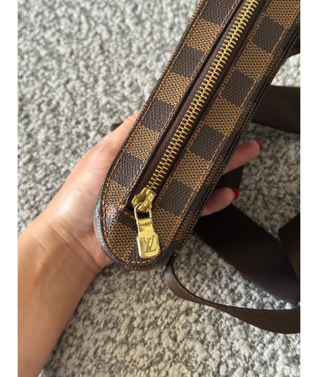 LOUIS VUITTON Коричневая кожаная сумка на плечо, фото 7