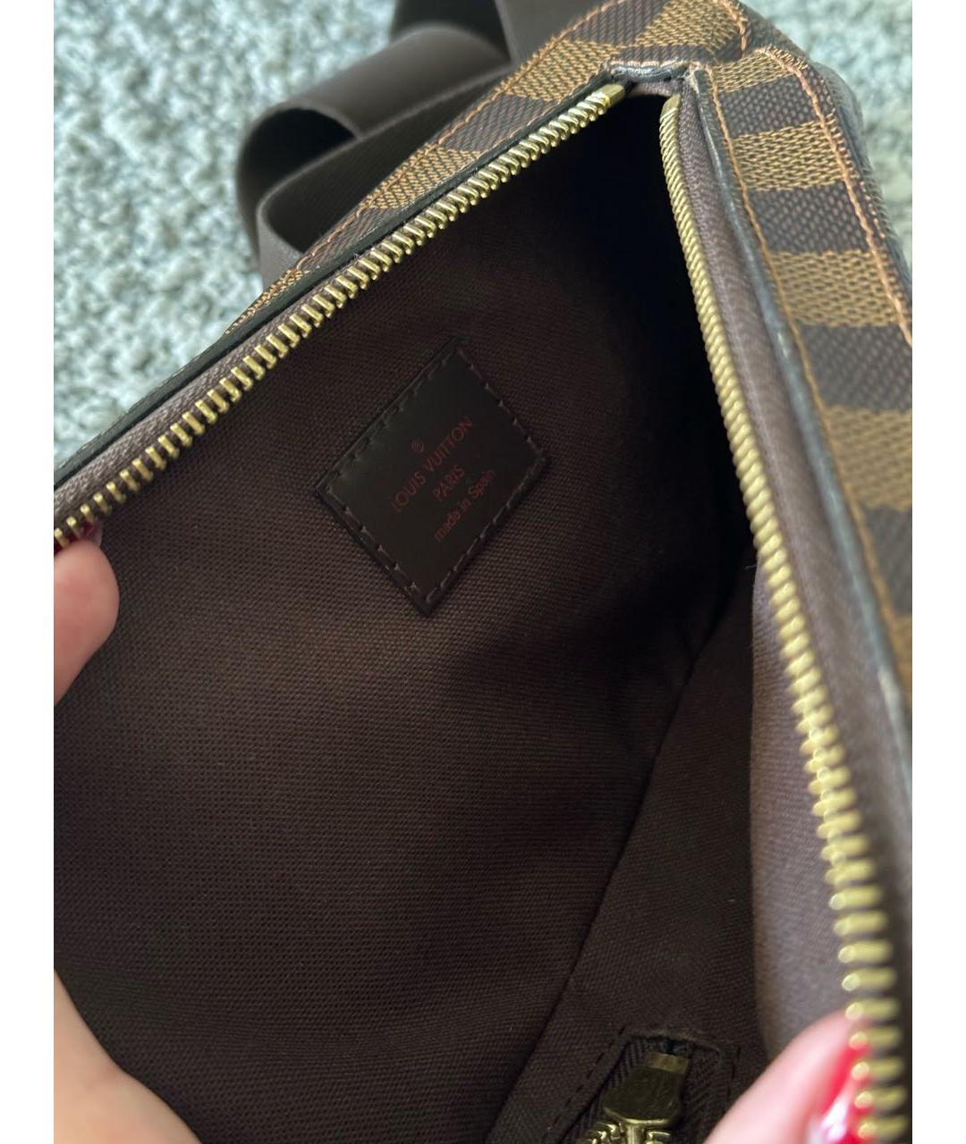 LOUIS VUITTON Коричневая кожаная сумка на плечо, фото 6