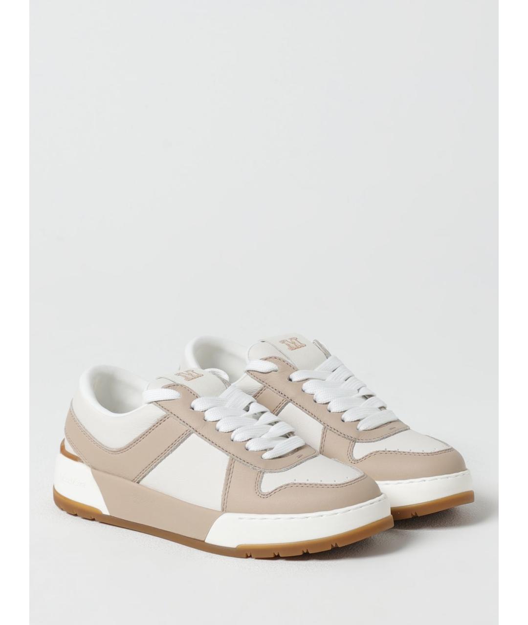 MAX MARA Белые кожаные кроссовки, фото 2