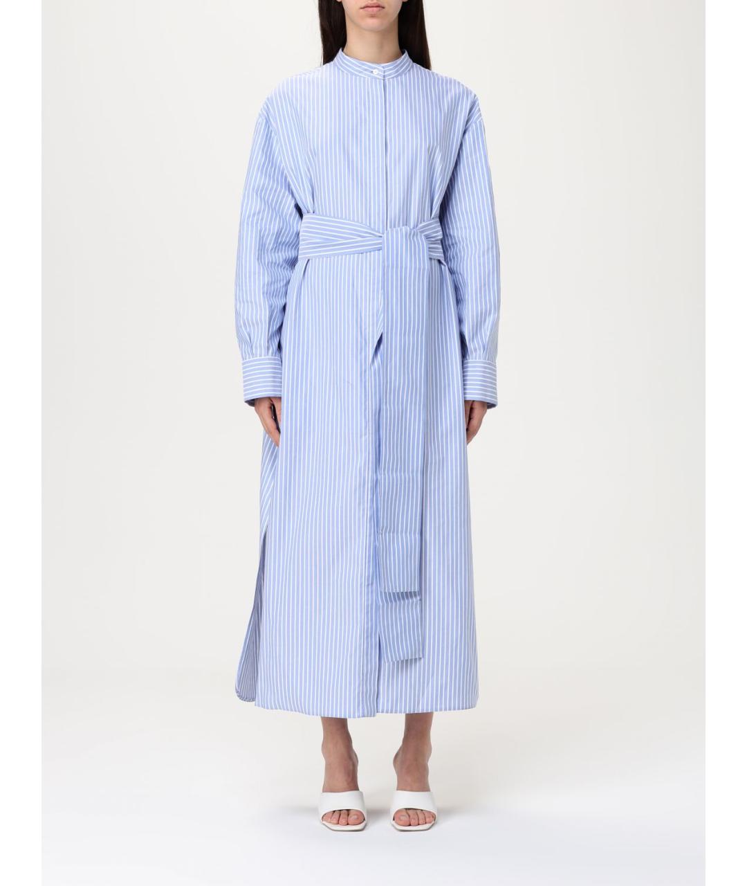 'S MAX MARA Голубое хлопковое повседневное платье, фото 2