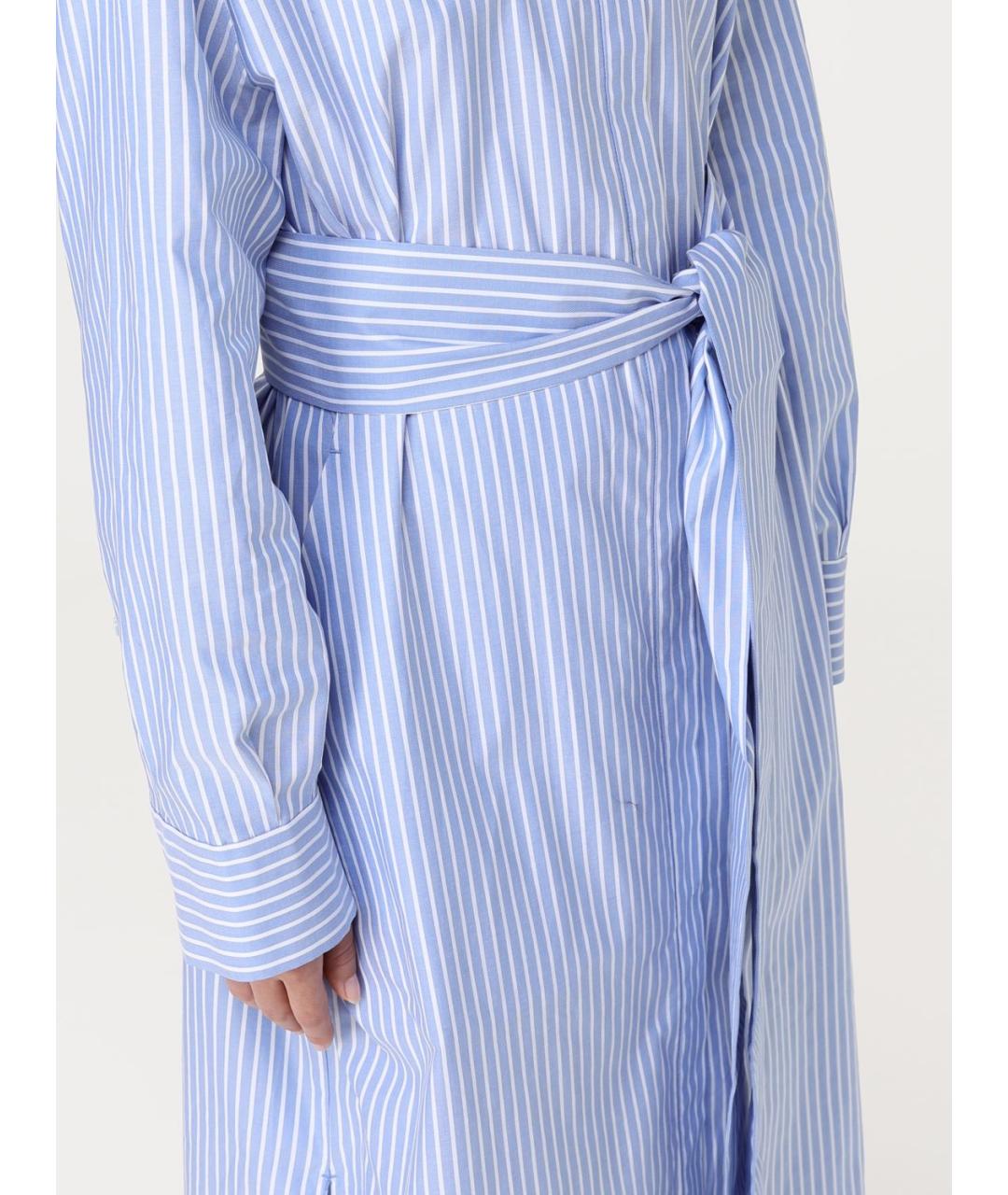 'S MAX MARA Голубое хлопковое повседневное платье, фото 5