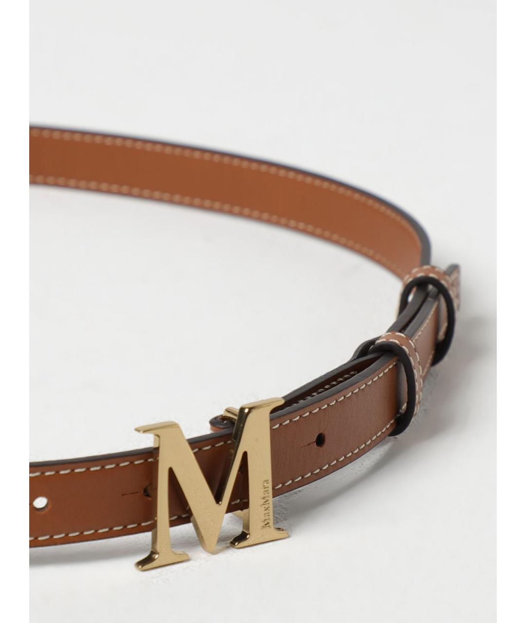 MAX MARA Коричневый кожаный ремень, фото 2