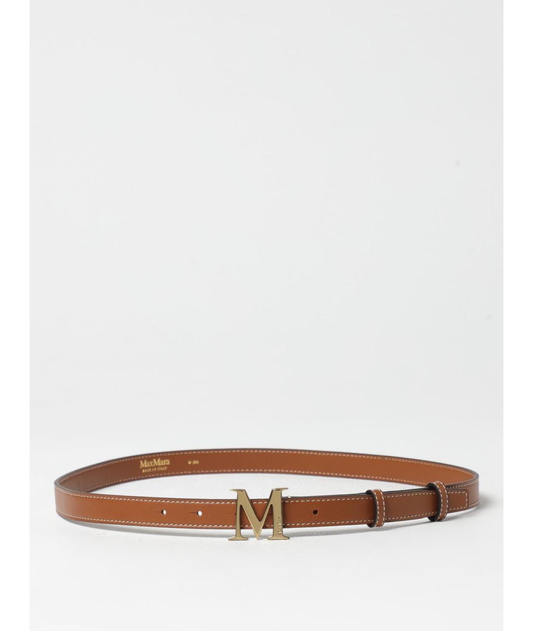MAX MARA Коричневый кожаный ремень, фото 4