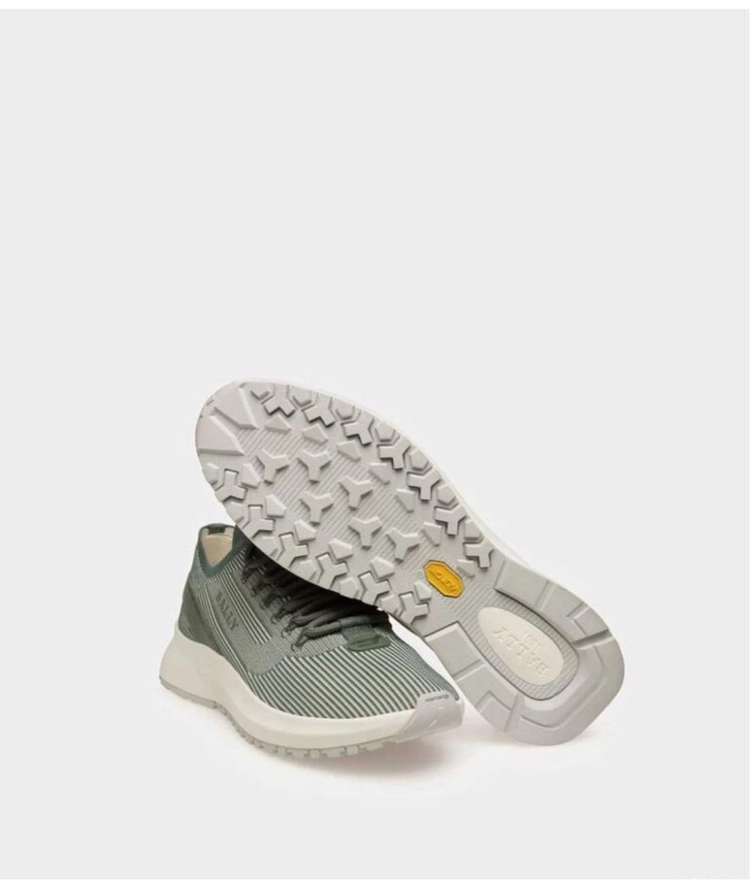 BALLY Зеленые текстильные низкие кроссовки / кеды, фото 2