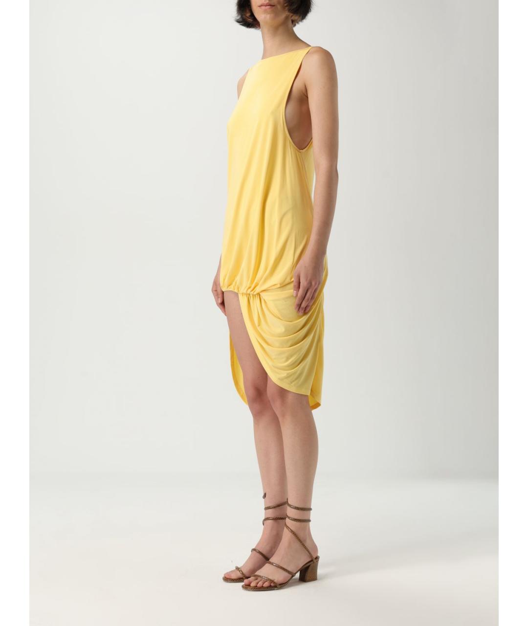 JACQUEMUS Желтое вискозное платье, фото 4