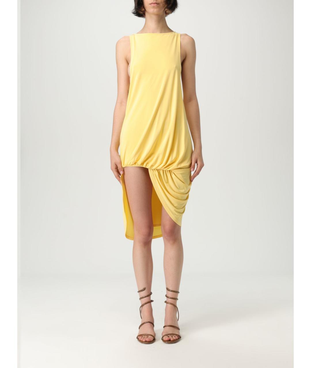 JACQUEMUS Желтое вискозное платье, фото 2