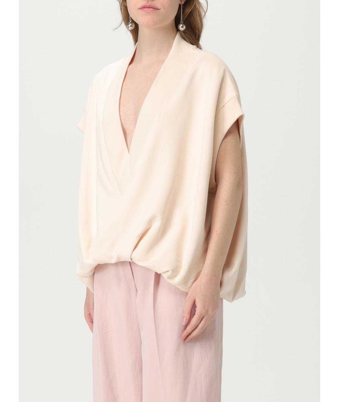 DRIES VAN NOTEN Бежевая хлопковая майка, фото 4