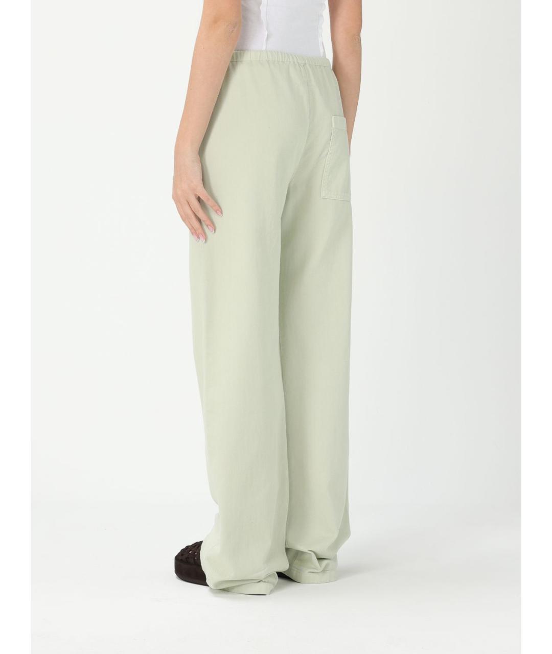 MM6 MAISON MARGIELA Зеленые хлопковые прямые брюки, фото 4