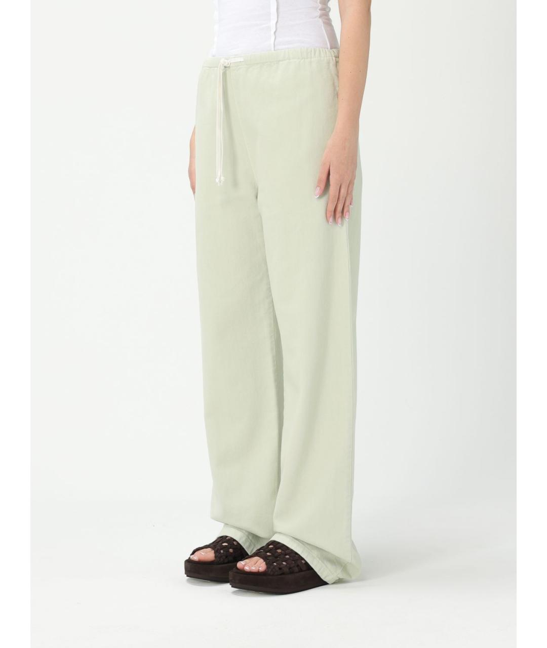 MM6 MAISON MARGIELA Зеленые хлопковые прямые брюки, фото 5