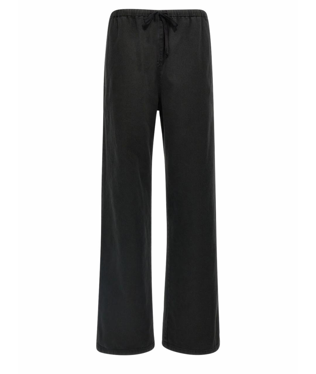 MM6 MAISON MARGIELA Черные хлопковые прямые брюки, фото 1