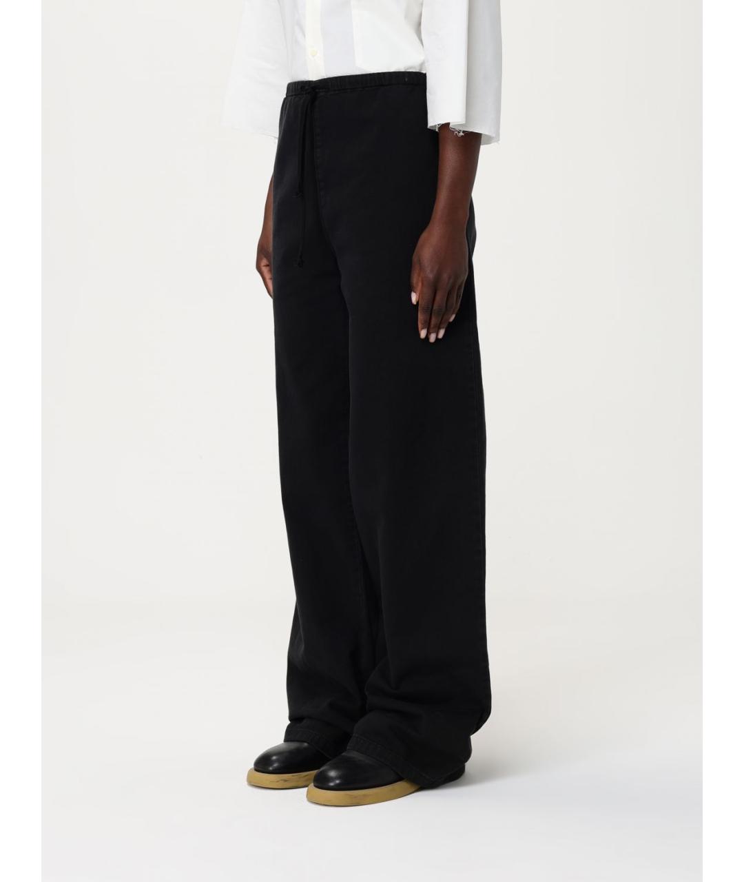 MM6 MAISON MARGIELA Черные хлопковые прямые брюки, фото 5