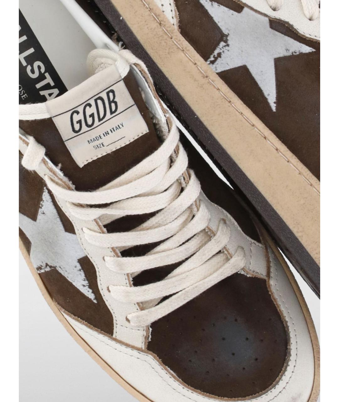GOLDEN GOOSE DELUXE BRAND Коричневые кожаные кеды, фото 4