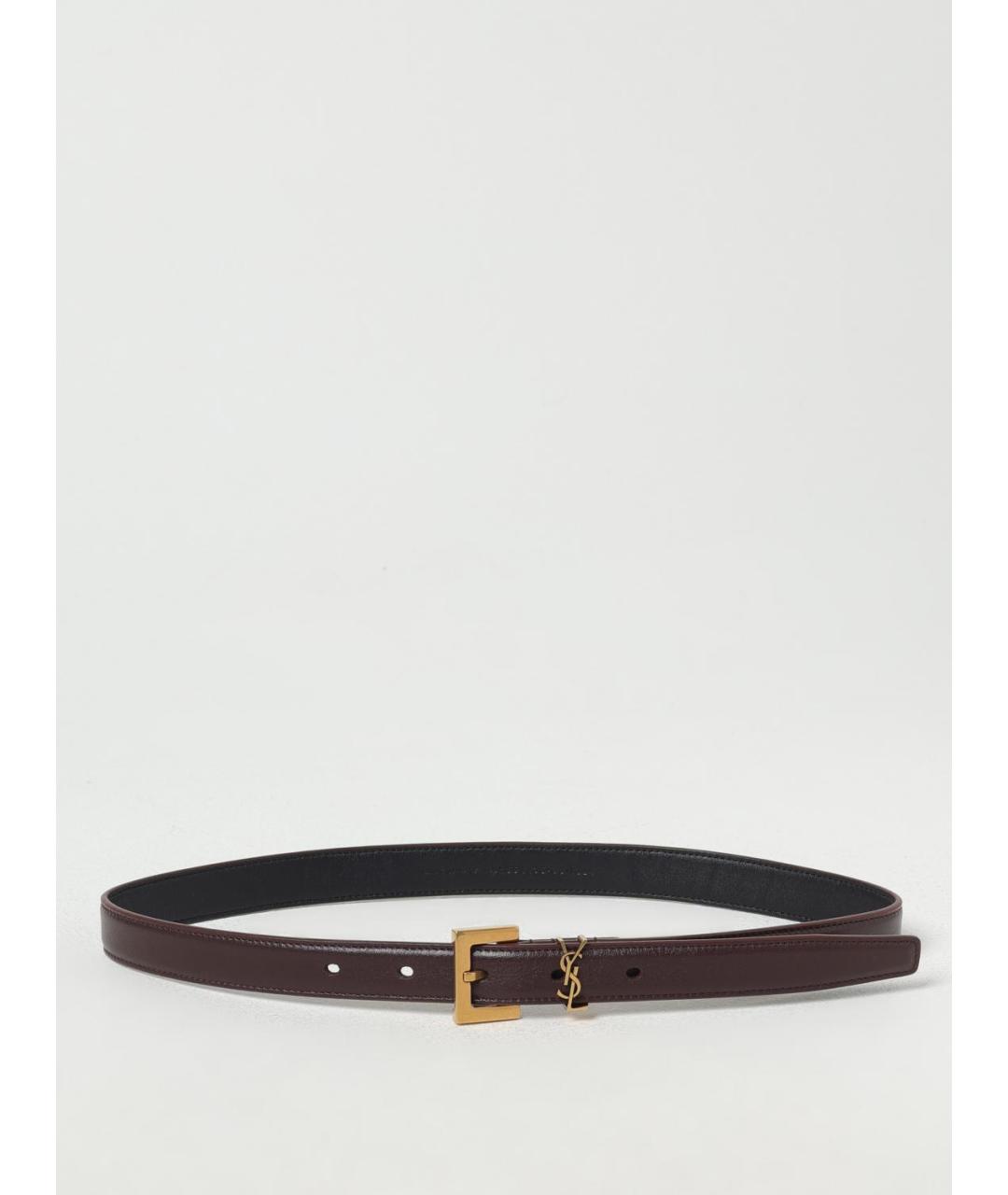 SAINT LAURENT Коричневый ремень, фото 4