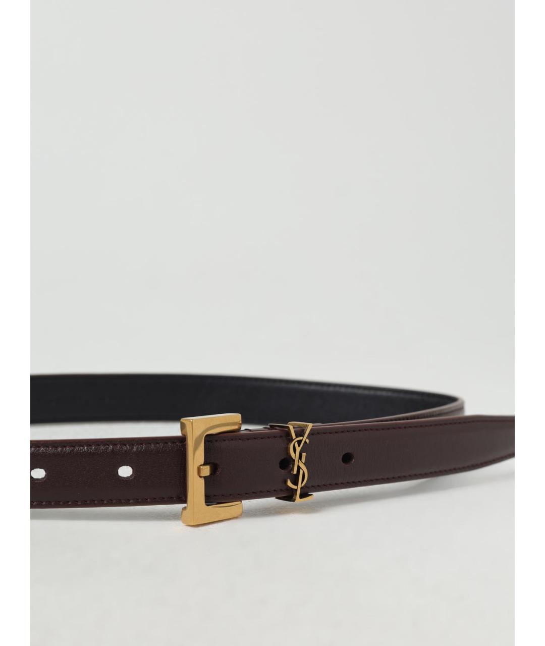 SAINT LAURENT Коричневый ремень, фото 2