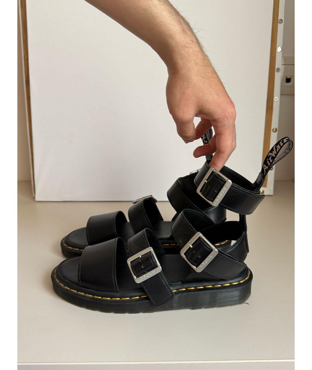 DR. MARTENS Черные кожаные сандалии, фото 6