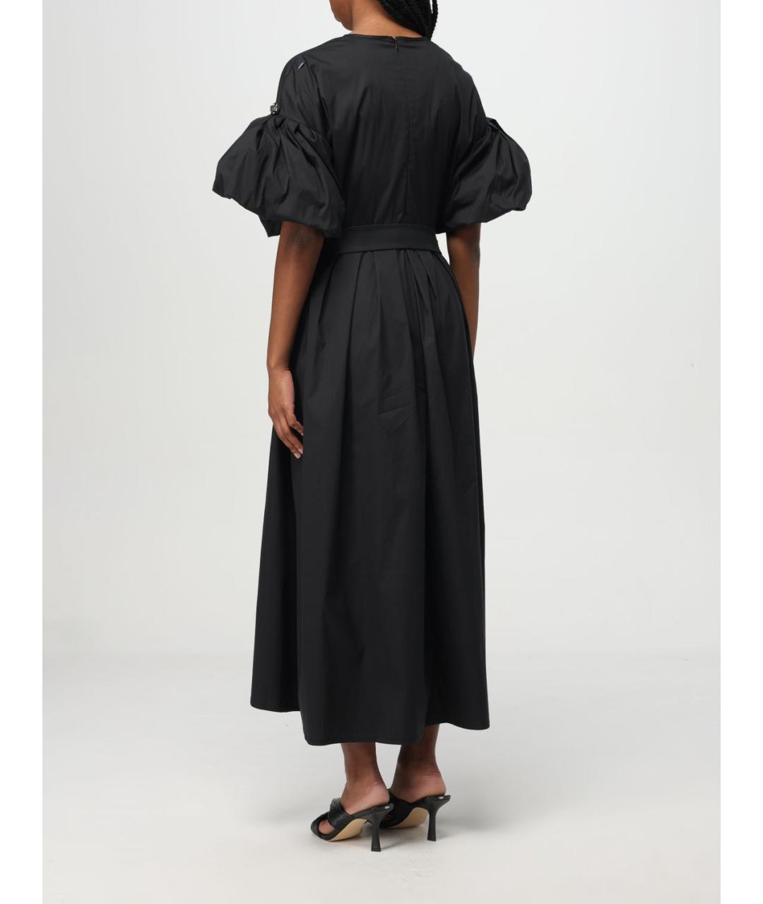 'S MAX MARA Черное хлопковое повседневное платье, фото 3