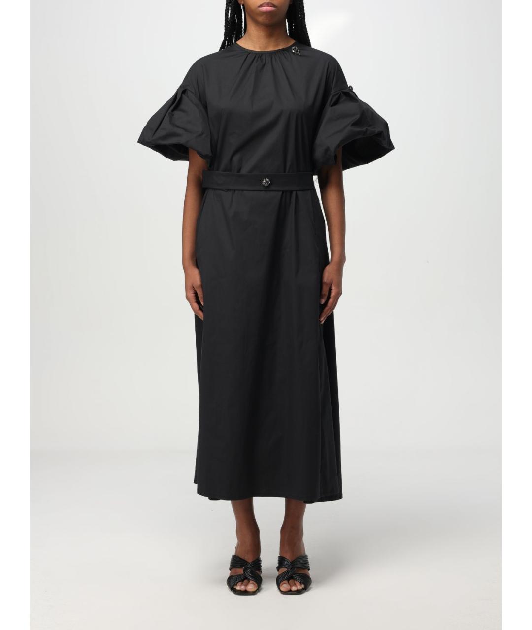'S MAX MARA Черное хлопковое повседневное платье, фото 2