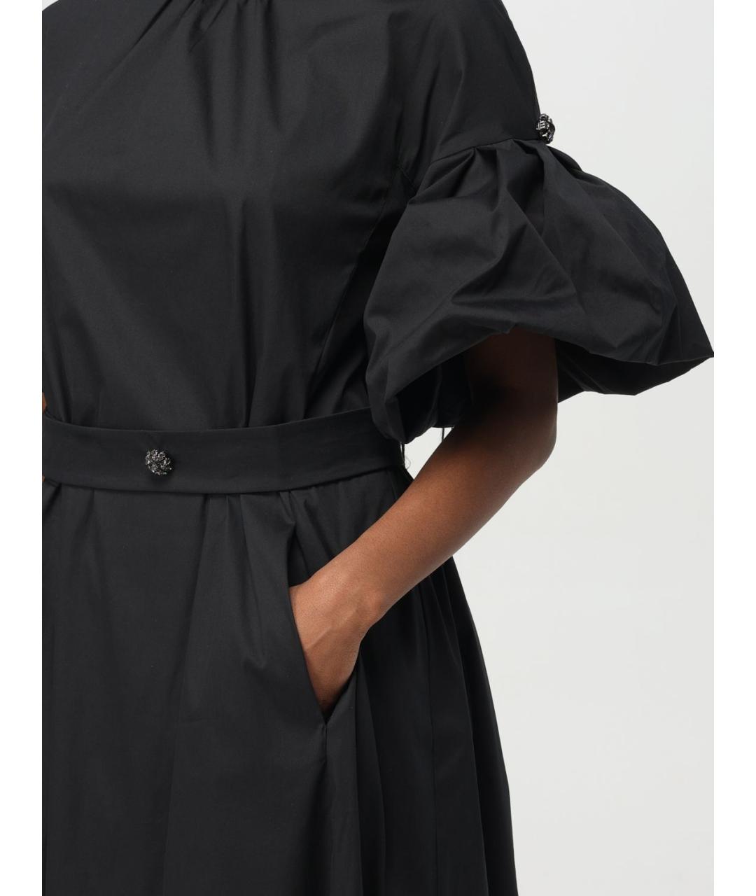 'S MAX MARA Черное хлопковое повседневное платье, фото 5