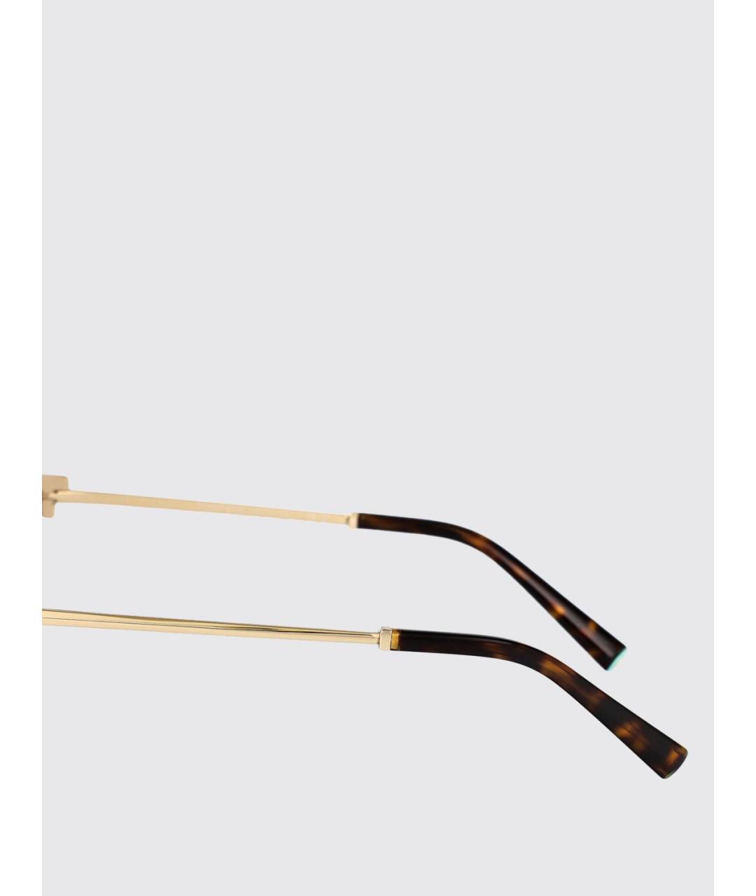 TIFFANY&CO Коричневые металлические солнцезащитные очки, фото 4