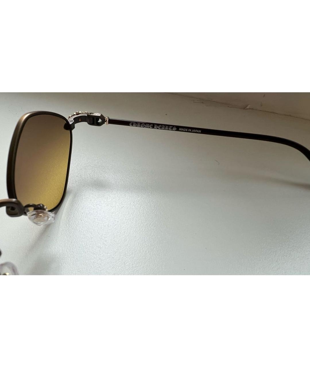 CHROME HEARTS Коричневые металлические солнцезащитные очки, фото 4
