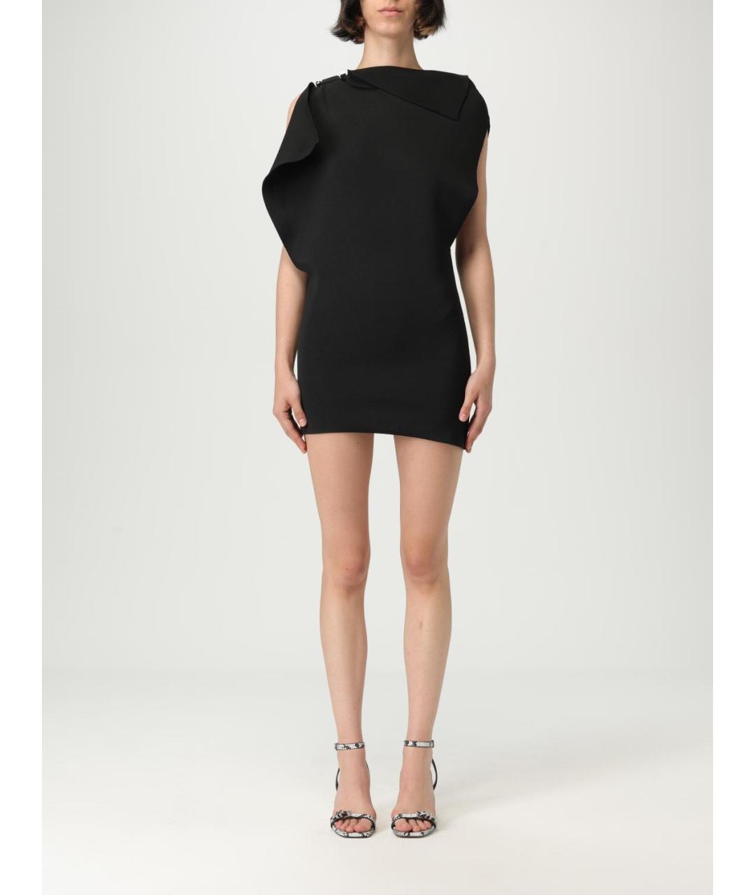 JACQUEMUS Черное вискозное коктейльное платье, фото 2