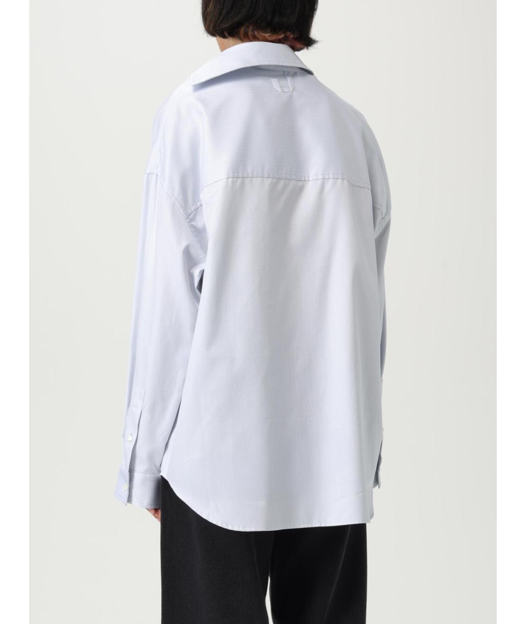 JACQUEMUS Голубая хлопковая рубашка, фото 4