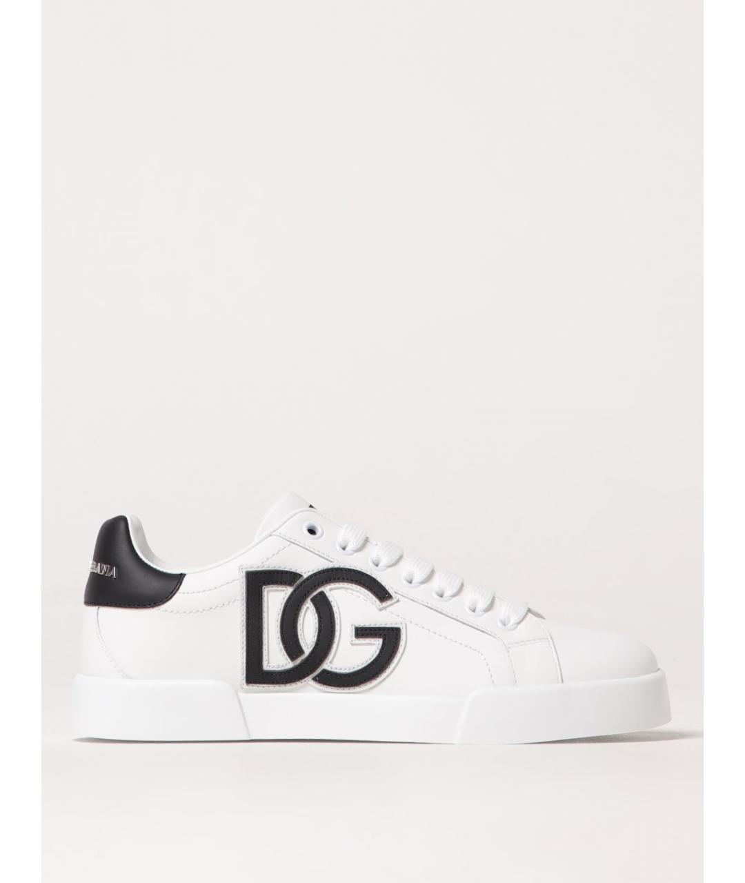 DOLCE&GABBANA Белые кожаные кеды, фото 5